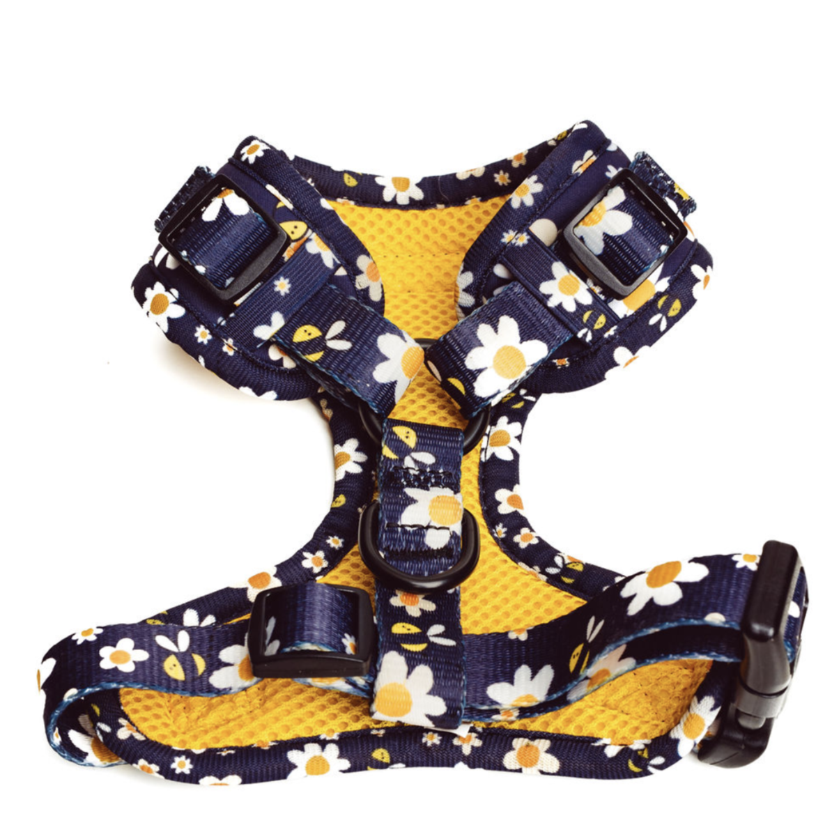 Reverse of Bee Happy Harness | The Pampered Pet Club